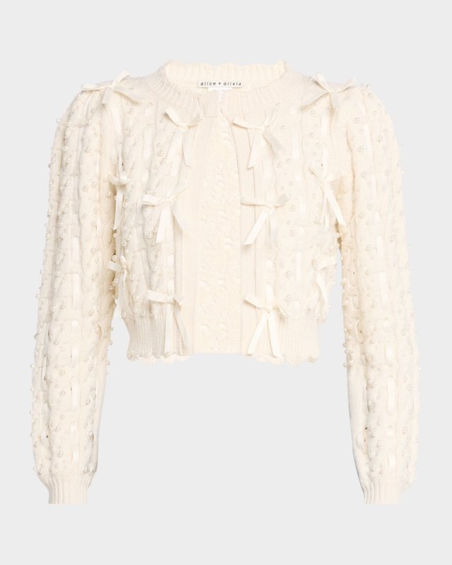 Kitty Embellished Bow Cardigan